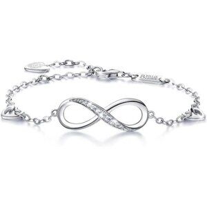 Billie Bijoux Womens 925 Sterling Silver Bracelets Infinity Endless Love Symbol